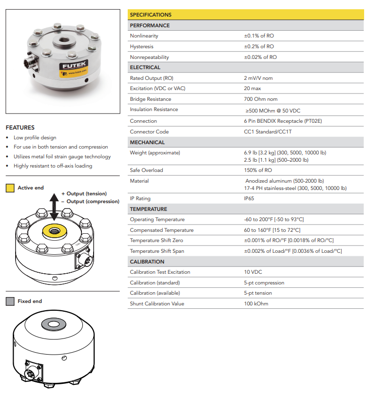 LCF455-300lb稱重傳感器