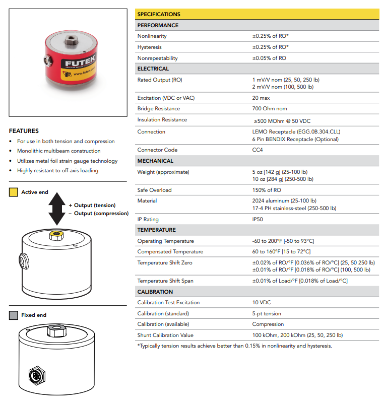 LCF300-25lb稱(chēng)重傳感器